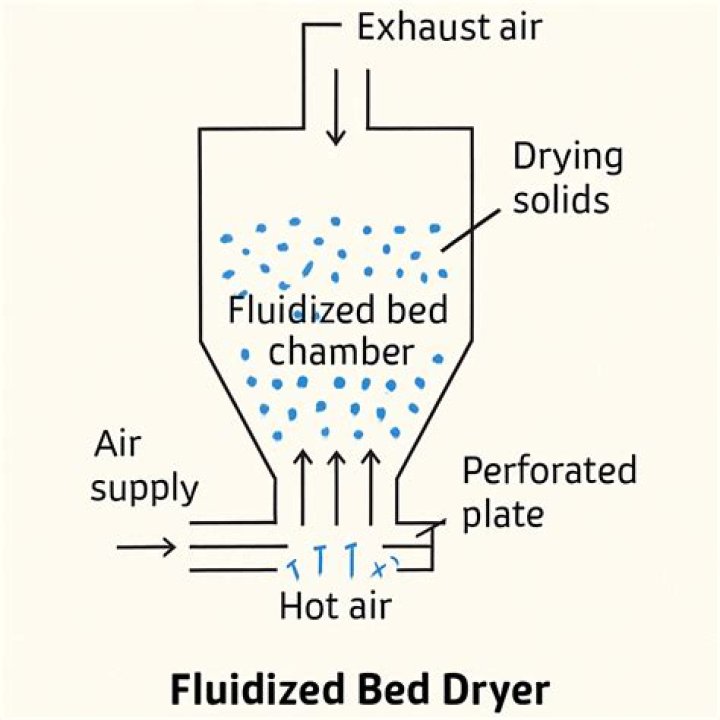 How does a fluidised bed dryer work?
